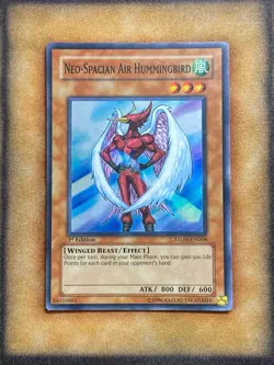 Yugioh Neo-Spacian Air Hummingbird STON-EN004 Super Rare 1st Ed NM - Image 1