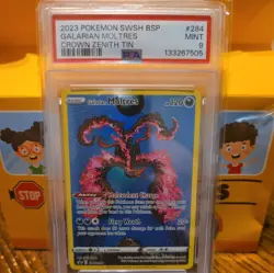 Pokemon Galarian Moltres TCG Holo Rare Black Star Promo Card SWSH284 PSA 9 - Image 1