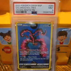 Pokemon Galarian Moltres TCG Holo Rare Black Star Promo Card SWSH284 PSA 9 - Image 2