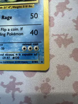 Pokemon TCG Gyarados Base Set Holo Card 6/102 Unlimited - MP/HP - Image 2