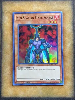 Yugioh Neo-Spacian Flare Scarab SHVA-EN033 Super Rare 1st Ed NM - Image 1