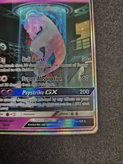 Pokemon Mewtwo GX 78/73 Shining Legends Full Art Holo Shiny Holo Rare GX Card - Image 4