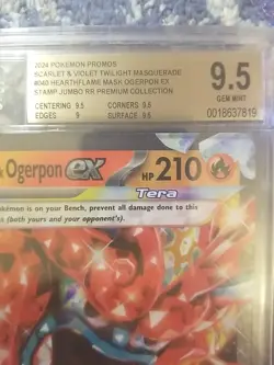 OVERSIZED HEARTHFLAME MASK OGERPON EX JUMBO CARD BGS 9.5 GEM MINT PROMO PSA 10 - Image 2