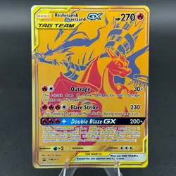 Pokemon TCG Reshiram and Charizard GX SM247 Tag Team Promo Card - Image 1