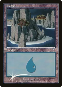 MTG ISLAND FOIL ITALIAN EXC - ISOLA 7TH - MAGIC - Image 1