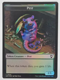 Magic: The Gathering SOC 18 Saproling // Pest Double-Sided Token - Token Foil - Image 2
