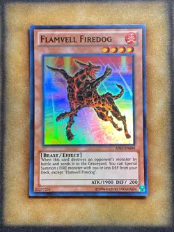 Yugioh Flamvell Firedog AP01-EN004 Super Rare NM - Image 1