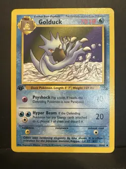 Pokemon TCG Golduck 35/62 Regular 1st Edition Fossil Uncommon Card - Image 1