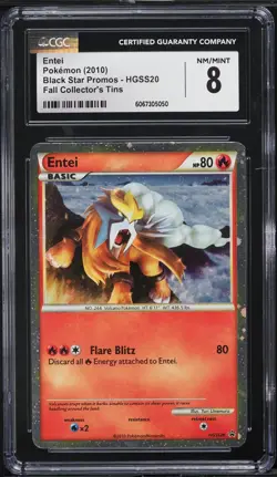 CGC 8 Entei Holo Promo HeartGold & SoulSilver 2010 Pokemon Card #HGSS20 - Image 1