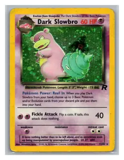 Dark Slowbro Holo #12/82 Vintage Team Rocket Pokemon Trading Card TCG WOTC 2000 - Image 1
