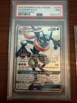 Pokemon Greninja GX SV56/SV94 Hidden Fates Shiny Vault PSA 9 Holo Full Art - Image 3