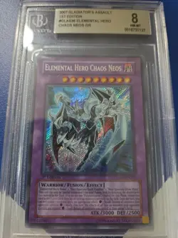 Elemental Hero Chaos Neos GLAS-EN036 1st Edition Secret Rare BGS 8 NM/M - Image 1
