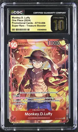 One Piece CCG Monkey.D.Luffy Treasure Booster SR Promo ST10-006 Pristine CGC 10 - Image 1