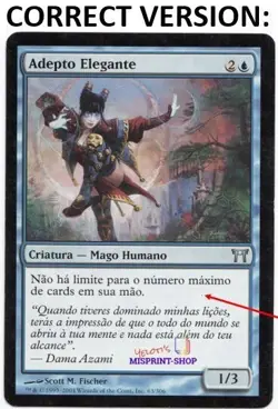 Graceful Adept Mtg MISPRINT Card in Portuguese but rules text in English - Image 4
