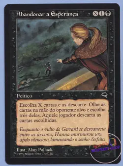 Abandon Hope Portuguese Mtg MISPRINT. Discards 3 cards instead of 'X' - Image 1