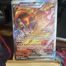 Pokemon TCG Team Rockets Moltres EX Destined Rivals Stamped Promo Card 229/182 - Image 1