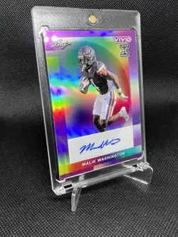 Malik Washington 2 Card Rookie Lot - Leaf Auto /2 - Topps Finest /125 Dolphins - Image 5