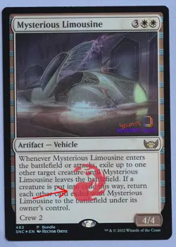 Mysterious Limousine Promo Mtg MISPRINT. Mountain symbol in foil layer - Image 1