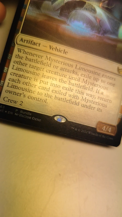 Mysterious Limousine Promo Mtg MISPRINT. Mountain symbol in foil layer - Image 2