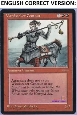 Windseeker Centaur Spanish MTG MISPRINT – White Border Instead of Black - Image 3