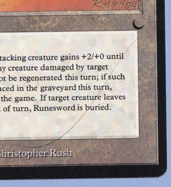 Runesword The Dark Hair Mtg MISPRINT. Line that looks like a hair in text box. - Image 2