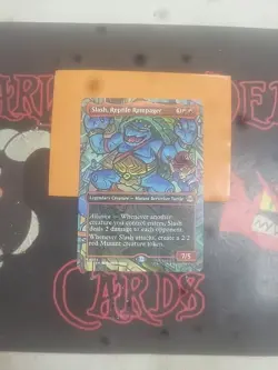 Magic The Gathering TMNT "Slash, Reptile Rampager" 0208 BORDERLESS RARE NM - Image 1