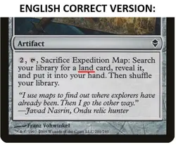 Expedition Map Portuguese Mtg MISPRINT. Search BASIC land instead any land - Image 5