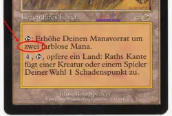 Rath's Edge German MTG MISPRINT. Gives you 2 colorless mana instead of 1 - Image 2
