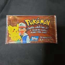 Topps Pokemon TV Animation Edition Sealed Pack 8 Cards Foil Pikachu Ash Ketchum - Image 1