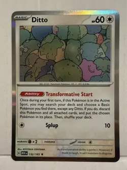 Pokemon TCG Ditto 132/165 Scarlet & Violet 151 Rare Holo - NM 🔥 - Image 1