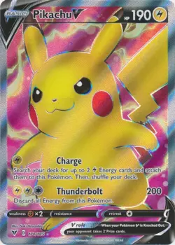 Pikachu V Full Art 170/185 Ultra Rare Vivid Voltage Pokemon TCG - Image 1