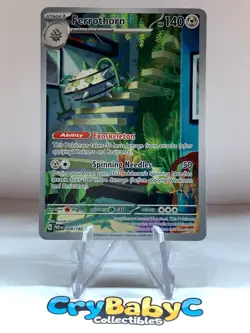 Pokemon Ferrothorn 209/182 Paradox Rift Scarlet & Violet Illustration Rare - Image 1