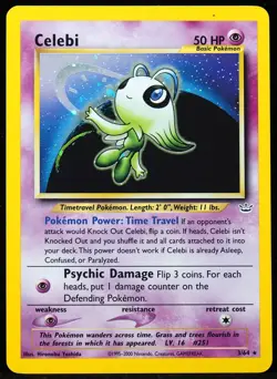Celebi #3/64 Neo Revolution NM Scratch on Back Pokemon Card - Image 1