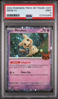 PSA 9 Mimikyu (037/091) COSMOS HOLO - Pokemon Trick or Trade - Image 3