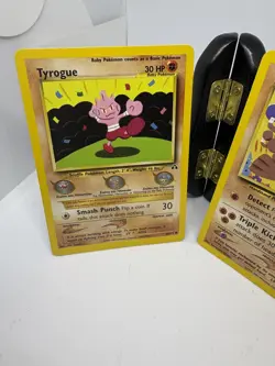 Vintage Pokemon TCG #22/75 Hitmontop and #66/75 Tyrogue Neo Discovery LP - Image 2