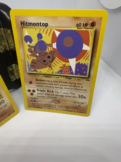 Vintage Pokemon TCG #22/75 Hitmontop and #66/75 Tyrogue Neo Discovery LP - Image 3