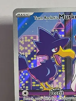Team Rocket's Murkrow 200/182 Sv10 Destined Rivals Illustration Rare Pokemon TCG - Image 2