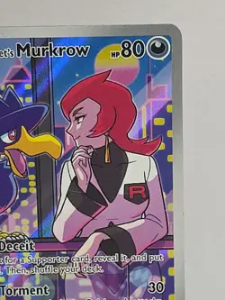 Team Rocket's Murkrow 200/182 Sv10 Destined Rivals Illustration Rare Pokemon TCG - Image 3