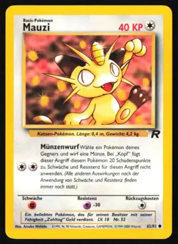 Meowth Mauzi 62/82 Team Rocket - GERMAN - Pokemon TCG - Lightly played - Image 1