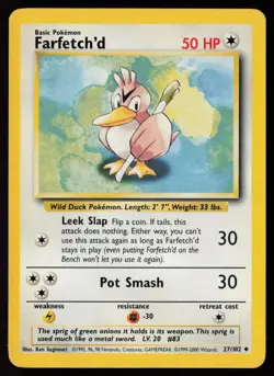 Farfetch'd 27/102 Uncommon Base Set Unlimited Pokemon Near Mint - Image 1