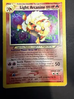 Light Arcanine 12/105 Neo Destiny Holo Rare Pokemon Card WOTC Vintage Swirl - Image 1