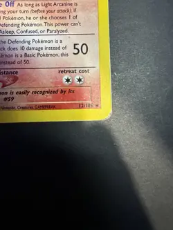 Light Arcanine 12/105 Neo Destiny Holo Rare Pokemon Card WOTC Vintage Swirl - Image 4