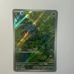 Pokemon TCG Bulbasaur Illustration Rare Full Art Holo 166/165 Sv151 Basic 70 HP - Image 1