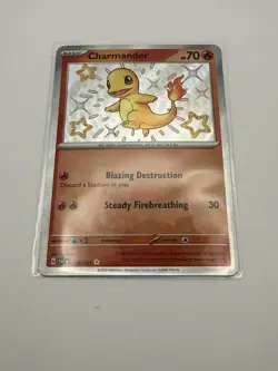 Pokemon Charmander 109/091 SV: Paldean Fates Shiny Holo Steady Firebreathing 20… - Image 1