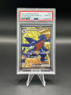 2025 Pokemon Destined Rivals Cynthia's Garchomp Ex Ultra Rare 215/182 PSA 10 - Image 1