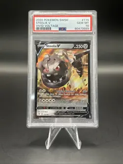 2020 Pokemon SWSH Vivid Voltage Steelix V #115 PSA 10 - Image 1