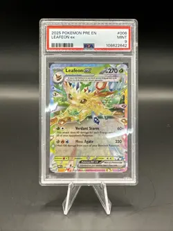 2025 Pokemon Prismatic Evolutions Leafeon ex #006/131 PSA 9 - Image 1