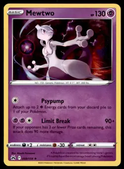 Mewtwo 059/159 Holo Rare Crown Zenith Pokemon Holo Near Mint - Image 1