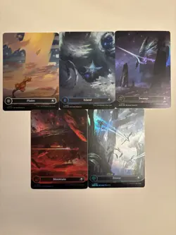MTG Edge Of Eternities Foil Full Art Land Set (Lot Of 5 Cards) - Image 1