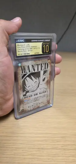 CGC 10 Pristine Luffy OP13-118 SEC Wanted SP Alt Art Carrying on His One Piece - Image 3